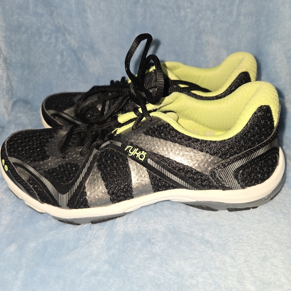 Ryka Black and Neon Green Athletic Shoes
